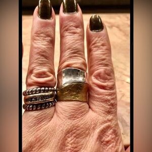 Silpada sterling and brass statenent ring  Size 7